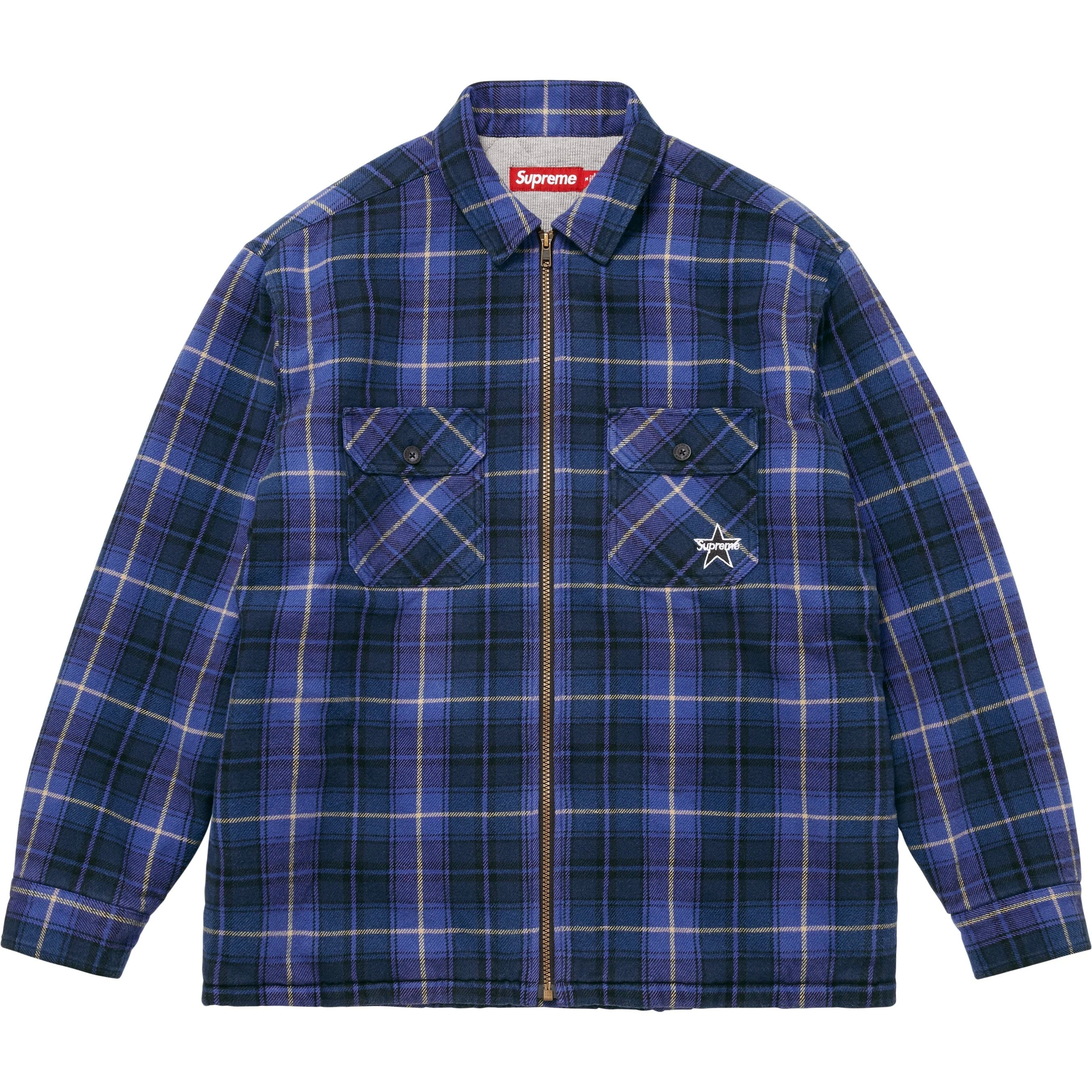 Thermal Lined Zip Up Flannel Shirt view 7